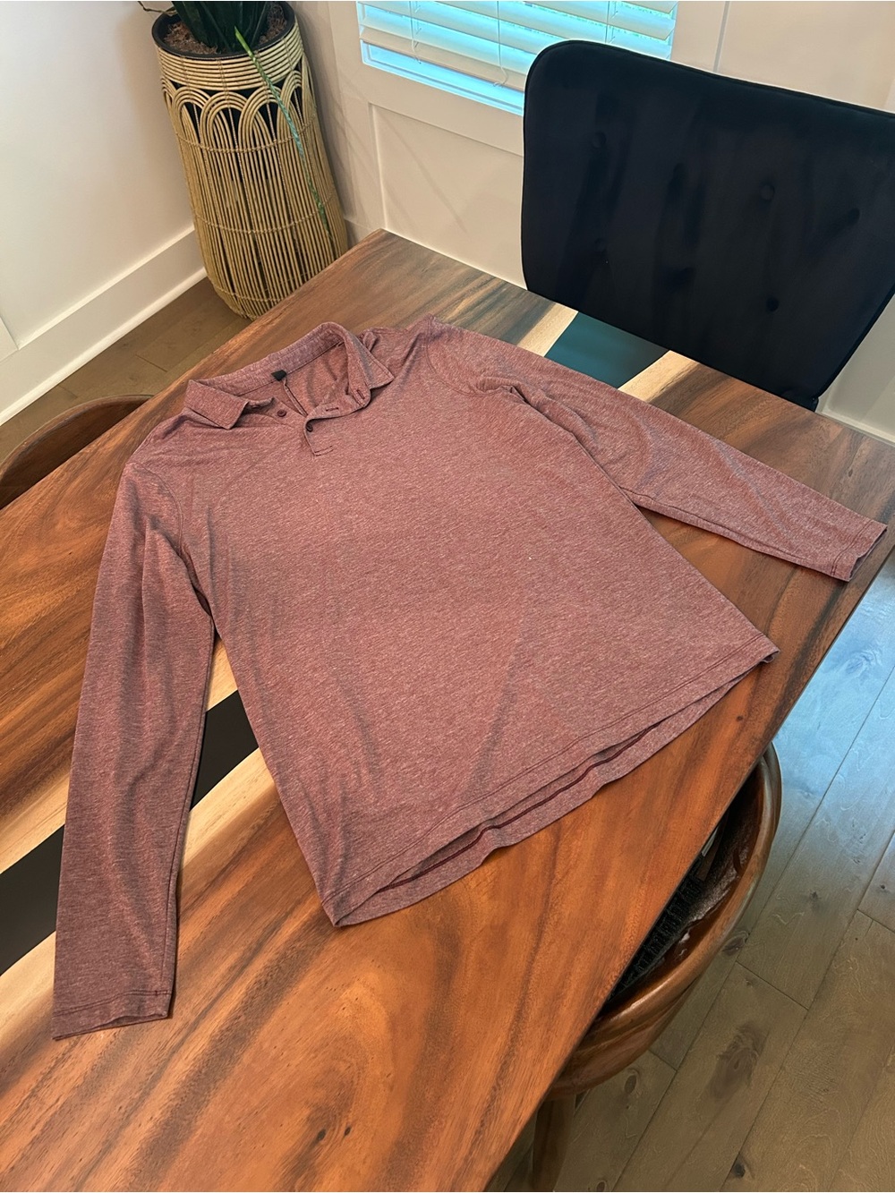 lululemon athletica Men's Long Sleeve Polo - Heathered Mauve